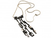 1960s Silver & Pearl Pendant on Silver Chain