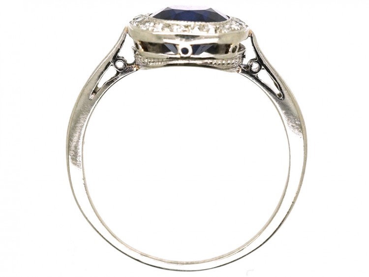 Early 20th Century Swedish Sapphire & Diamond Cluster Ring