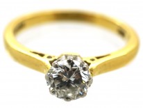 18ct Gold, Platinum, Diamond Solitaire Ring