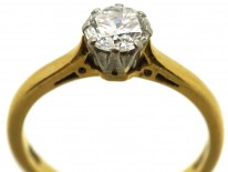 18ct Gold, Platinum, Diamond Solitaire Ring