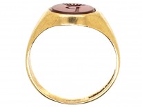 Gold & Carnelian Signet Ring with P & Coronet Intaglio