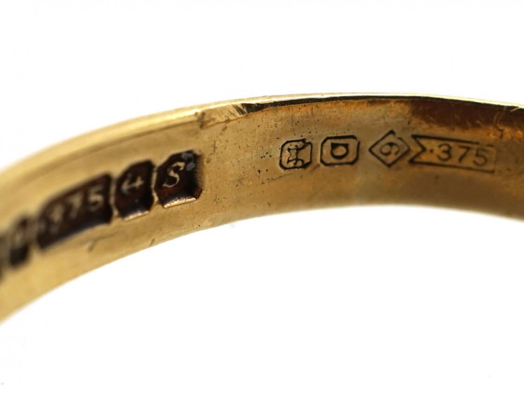Gold & Carnelian Signet Ring with P & Coronet Intaglio
