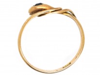 Edwardian Snake Ring Set With a Sapphire