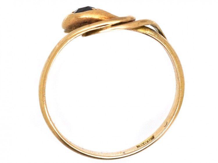 Edwardian Snake Ring Set With a Sapphire