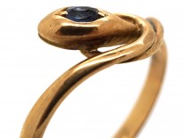 Edwardian Snake Ring Set With a Sapphire