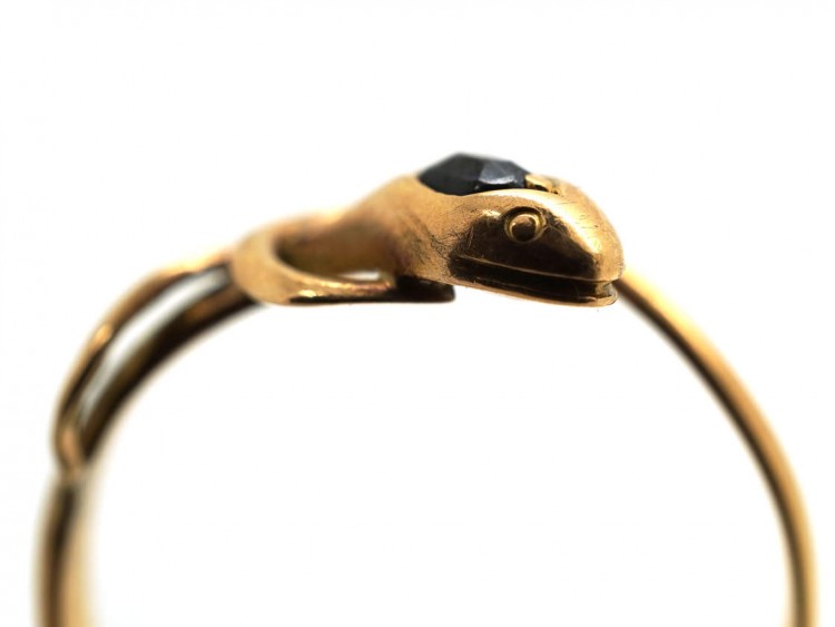Edwardian Snake Ring Set With a Sapphire