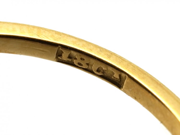 Edwardian 18ct Gold & Platinum, Three Stone Diamond Crossover Ring