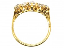 Victorian 18ct Gold & Diamond Boat Shaped Ring
