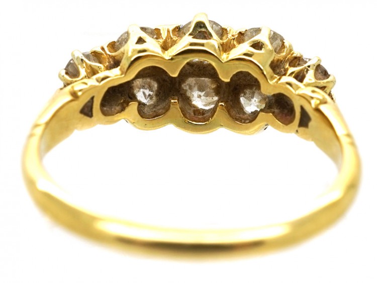 Victorian 18ct Gold & Diamond Boat Shaped Ring
