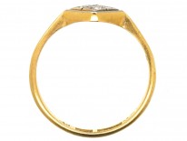 Art Deco 18ct Gold & Platinum Diamond Shaped Diamond Ring