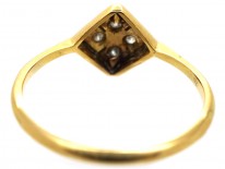 Art Deco 18ct Gold & Platinum Diamond Shaped Diamond Ring
