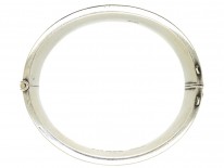 Silver Bangle With Engraved Flower Motif