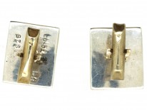 Modernist Silver & Onyx Cufflinks