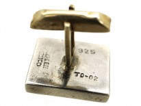 Modernist Silver & Onyx Cufflinks