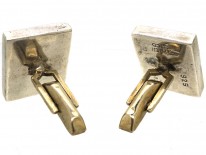 Modernist Silver & Onyx Cufflinks