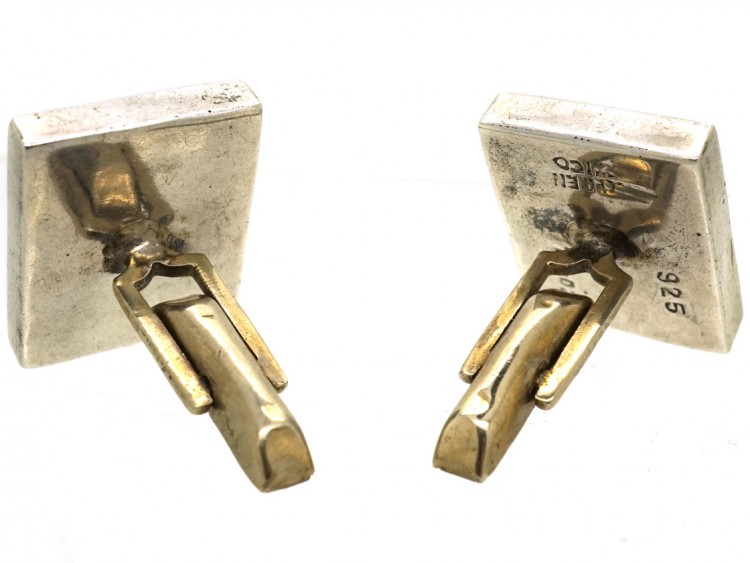 Modernist Silver & Onyx Cufflinks