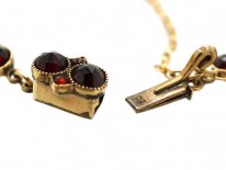 Art Nouveau Triple Drop Garnet Necklace