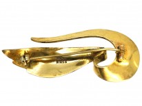 Silver, Black & White Enamel Brooch by Aksel Holmsen