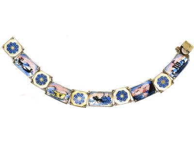 Silver & Enamel Scandinavian Scenes Bracelet by Ottar Hval