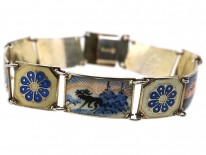 Silver & Enamel Scandinavian Scenes Bracelet by Ottar Hval