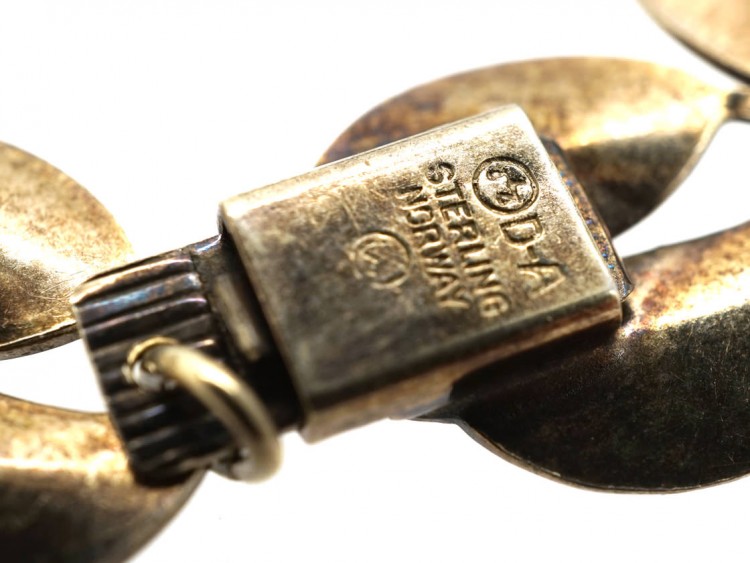 Silver & Red Enamel Bracelet by David Andersen