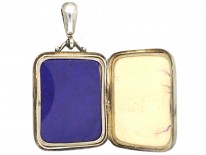 Victorian Rectangular Silver & Gold Overlay Locket