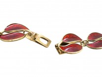 Silver & Red Enamel Necklace by David Andersen