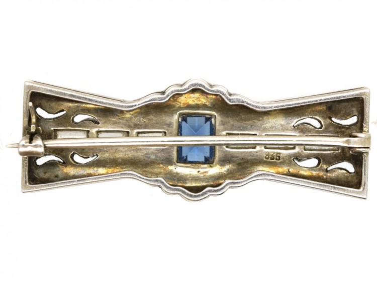 Art Deco Silver & Paste Brooch