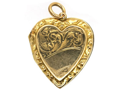 Edwardian 9ct Back & Front Heart Shaped Locket