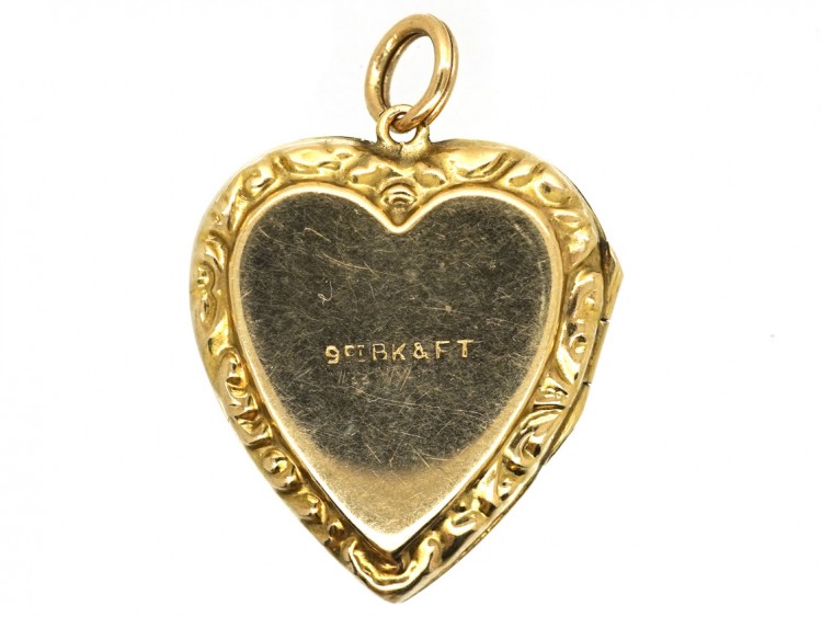 Edwardian 9ct Back & Front Heart Shaped Locket