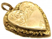 Edwardian 9ct Back & Front Heart Shaped Locket