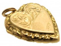 Edwardian 9ct Back & Front Heart Shaped Locket