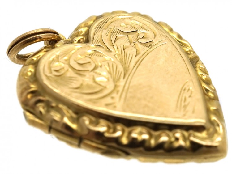 Edwardian 9ct Back & Front Heart Shaped Locket