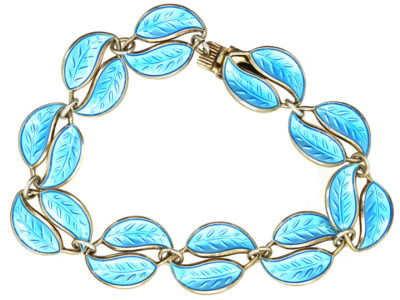 Silver & Blue Enamel Bracelet by David Andersen