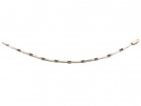 Art Deco Silver Thin Blue & White Paste Bracelet