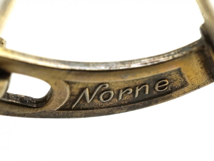 Norwegian Silver Gilt & Enamel Cufflinks by Aksel Holmsen