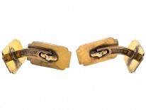 Norwegian Silver Gilt & Enamel Cufflinks by Aksel Holmsen