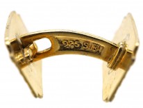 Norwegian Silver Gilt & Enamel Cufflinks by Aksel Holmsen