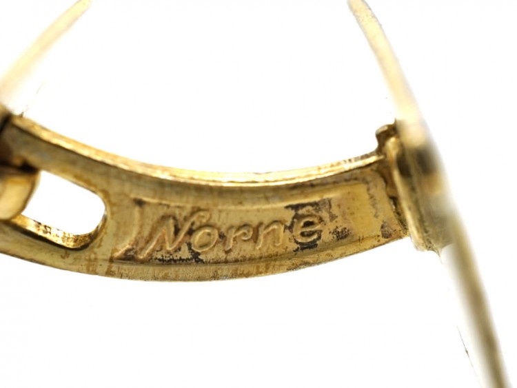 Norwegian Silver Gilt & Enamel Cufflinks by Aksel Holmsen