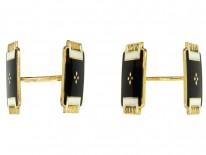 Norwegian Silver Gilt & Enamel Cufflinks by Aksel Holmsen