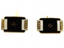 Norwegian Silver Gilt & Enamel Cufflinks by Aksel Holmsen