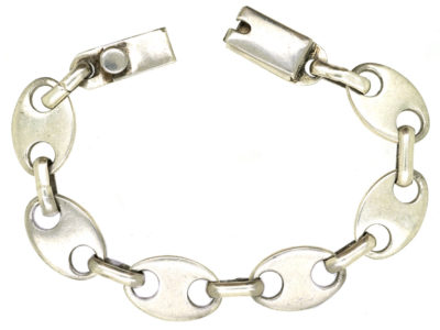 Silver Anchor Link Bracelet