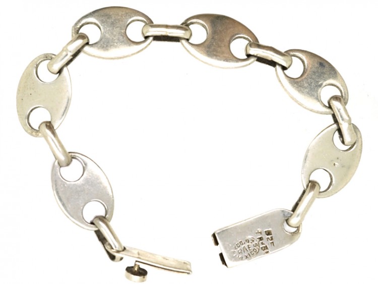Silver Anchor Link Bracelet