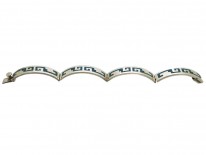 Mexican Silver Bracelet With Navaho Motifs in Turquoise