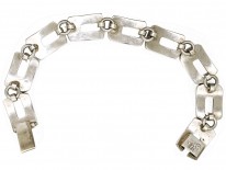 Mexican Silver Bracelet Inlaid with Lapis & Malachite Chips