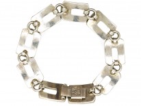 Mexican Silver Bracelet Inlaid with Lapis & Malachite Chips