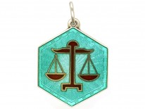 Libra Silver Gilt & Enamel Pendant by David Andersen