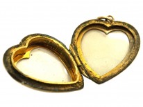 9ct Back & Front Sunburst Design Heart Locket