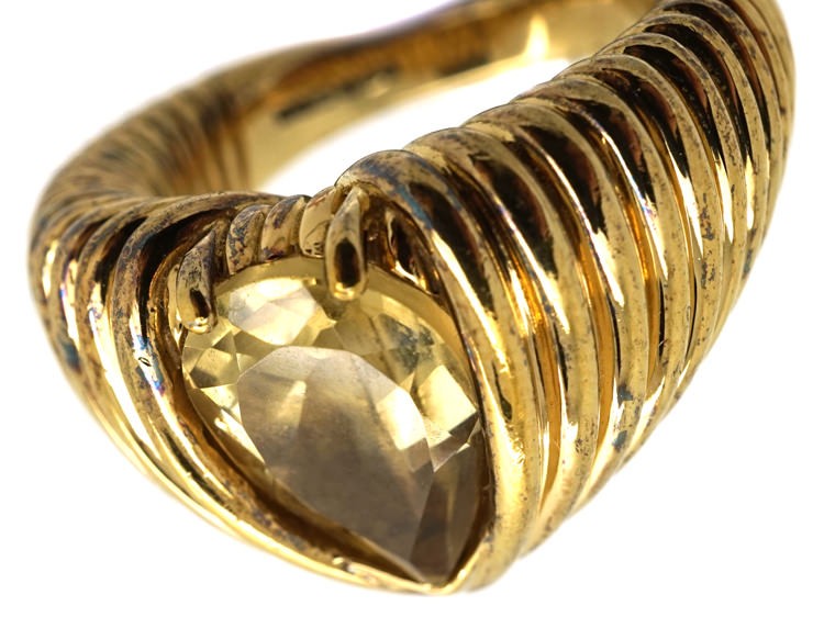 Silver Gilt & Citrine Ring by Shaun Leane