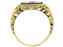 Victorian 15ct Gold & Banded Onyx Signet Ring With B Intaglio